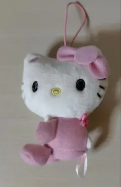Hello Kittyピンクのクマのぬいぐるみマスコット ハローキティ マスコットキーホルダー ピンク（サンリオギャルクマ