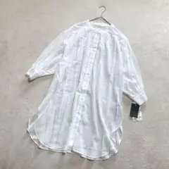 【新品】Aga アーガ　コットン シアーシャツ　ロングシャツ　ヤマダヤのサムネイル
