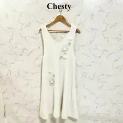Chesty ホワイトニットノースリーブワンピースのサムネイル