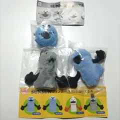 【3点セット】パペットスンスン フィンガーパペットぬいぐるみ 前髪クリップ