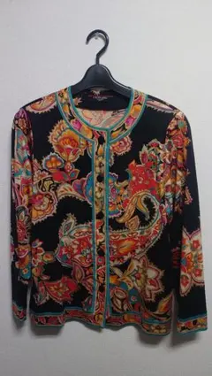 ☆美品 LEONARD ペーズリープリント ノーカラージャケット LLのサムネイル