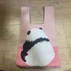 パンダと花のデザイン トートバッグ