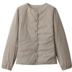 新品タグ付 無印良品　軽量ダウンポケッタブル　ノーカラージャケット　レディースM