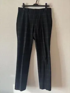 ブラック チェック柄 スラックス EUR31