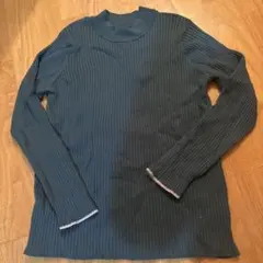 【美品】DISCOAT モチモチリブパイピングハイネック　ダークグリーン