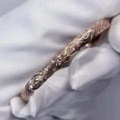 ハワイアンジュエリー 6mm 手彫り バングル 伝統柄 PG M