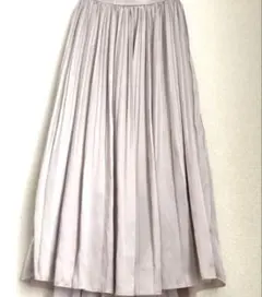GLOBAL WORK プリーツスカート ライトグレー きれいめ オフィスL