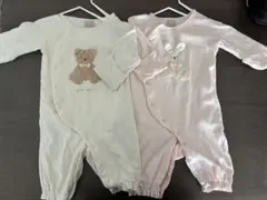 プティマイン 肌着付き アニマル2WAYオール 2点セット くま うさぎ