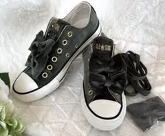 新品コンバース converse 可愛いベロアリボン　23