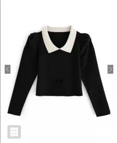 GRL 配色カラーパワーショルダーニットトップス （dr598） スナ系