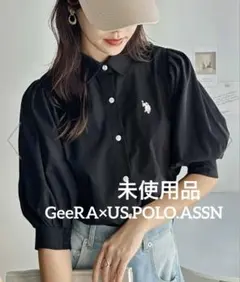 【US.POLO.ASSN】 GeeRAボリューム袖シャツブラウス ブラックのサムネイル