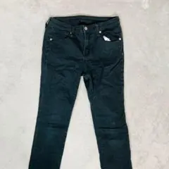 【GU】ジーユー　カジュアルスキニーパンツ　ストレッチ　シンプルブラック