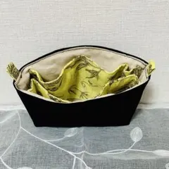 黒地にもえぎ色仕切り付き　バックインバック