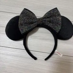 ミッキー耳カチューシャ ビーズリボン付き