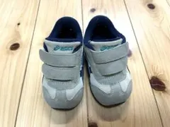 asics キッズ スニーカー ベルクロ グレー/ネイビー　13cm 箱あり