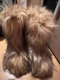 ファー付き ムートンブーツ ブラウン系