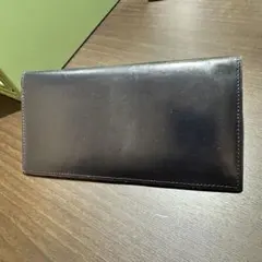 ガンゾ GANZO シンブライドル ネイビー 長財布 本革 レザー 巾着付