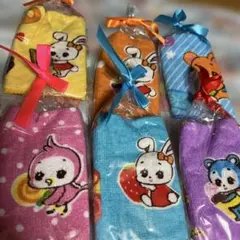 レトロかわいミニタオル6枚セット新品