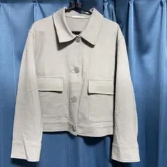 ベージュ ショート丈 ジャケット ブルゾン