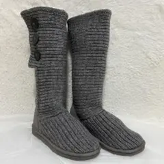 UGG アグ クラシックカーディガン 2WAY ニットブーツ　グレー　23cm