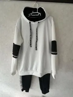 モノトーン ジャージ上下セット パーカー パンツ