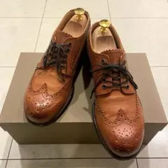 【美品】PADRONE パドローネ ウイングチップシューズ ロバート キャメルのサムネイル