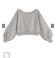 grlグレイル オフショルダースウェットトップス　グレー　pm392