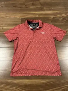 【美品】Callaway 花柄ポロシャツ レッド