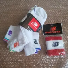 ニューバランスnewbalance ソックス靴下3足24-26cmリストバンド