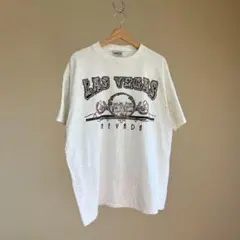 90s USA製 白 ラスベガス スーベニアプリントTシャツ vintage