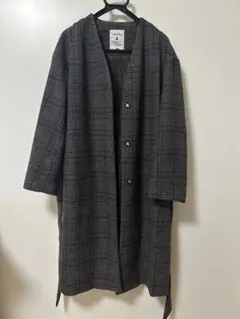 niko and... チェック柄ロングコート