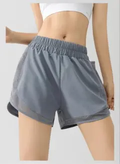 Morgen Sky ヨガパンツ フィットネス 通気性 ゆったりメッシュ Mのサムネイル