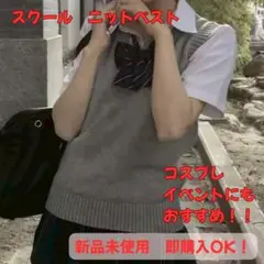 新品未使用 ライトグレー 制服 ベスト 中学 高校 通学用 コスプレ 学生服