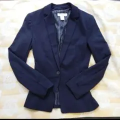 美品 H＆M ネイビー テーラードジャケット
