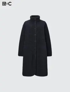 【UNIQLO C】ボアフリーススタンドカラーコート　Sサイズ　ブラック