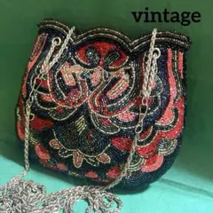 ビンテージ　総ビーズショルダーバック　パーティーバック