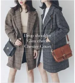 コート　古着　チェック