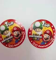 비매품 USJ スーパーニンテンドーワールド 1周年記念 ステッカー 2枚