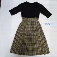 【10/14まで値下げ】GU 子供服（130cm）夏～秋　 五分袖ワンピース