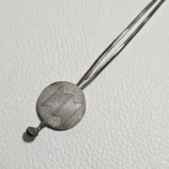 アンティーク　金工　平打ち　簪　銀かんざし　家紋　き6　着物　浴衣　骨董