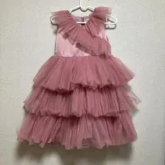 ピンク フリル チュールドレス 140cm