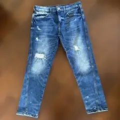 ZARAダメージ加工 デニムパンツ ブルーのサムネイル