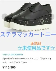 袋有　36サイズ23cm希少 ステラマッカートニー厚底エリス　ブラック星柄スター