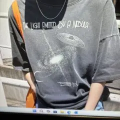 ANME アンメ　アンドミー　ロゴ　宇宙プリント　Tシャツ Lサイズ A