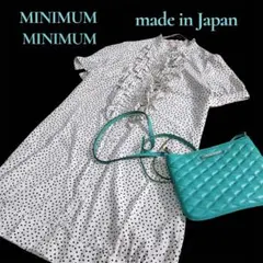 【MINIMUM 】日本製ドット柄 フリルミニワンピース チュニック水玉ワールド