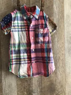 デニムアンドダンガリー  半袖シャツ チェックシャツ