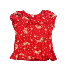BABY PINK HOUSE 赤 花柄 半袖カットソー 120cmのサムネイル