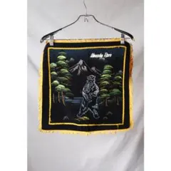 vintage 日本製 熊 雪景色 スーベニア クッションカバーのサムネイル