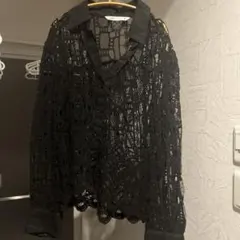 レース ブラック 長袖 シャツ