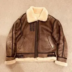 ブラウンレザーシアリングジャケット